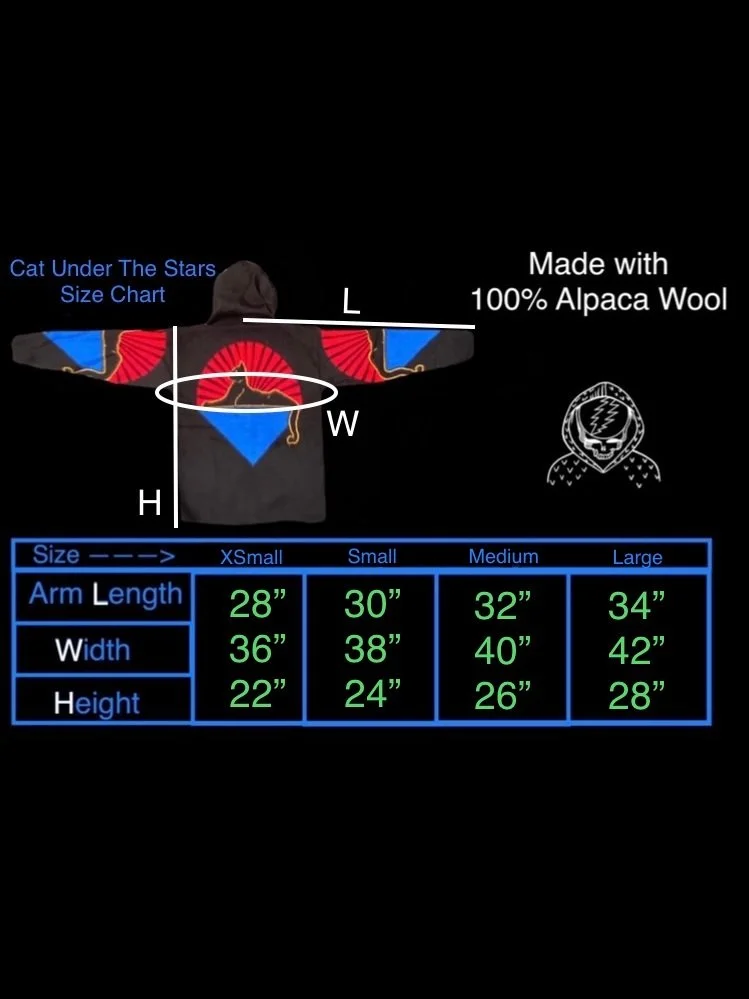 Cat Under The Stars Alpaca zip up Hoodie Limited Edition